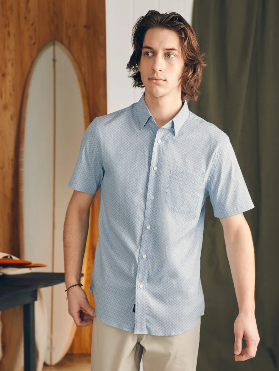 Faherty Men's Movement Short Sleeve Shirt - Lightweight, Breathable Casual Tee