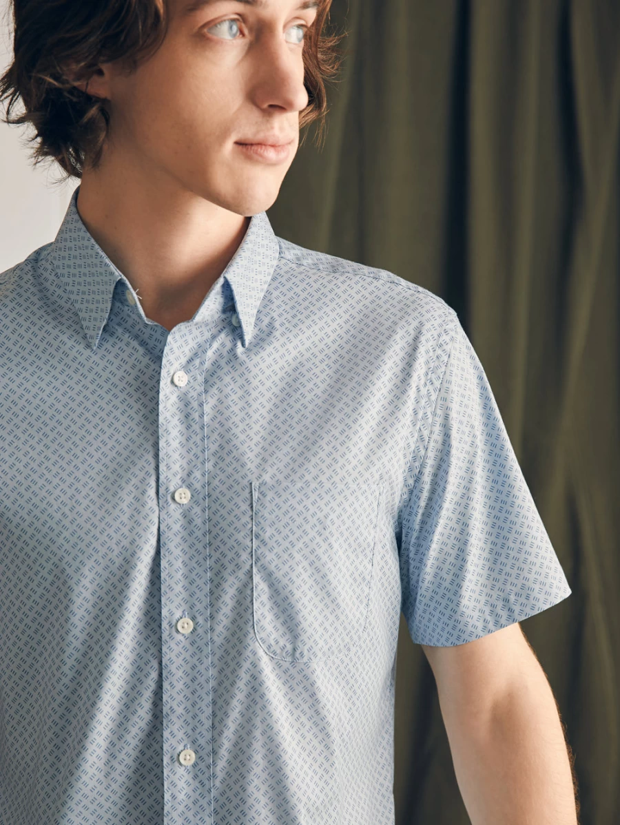 Faherty Men's Movement Short Sleeve Shirt - Lightweight, Breathable Casual Tee