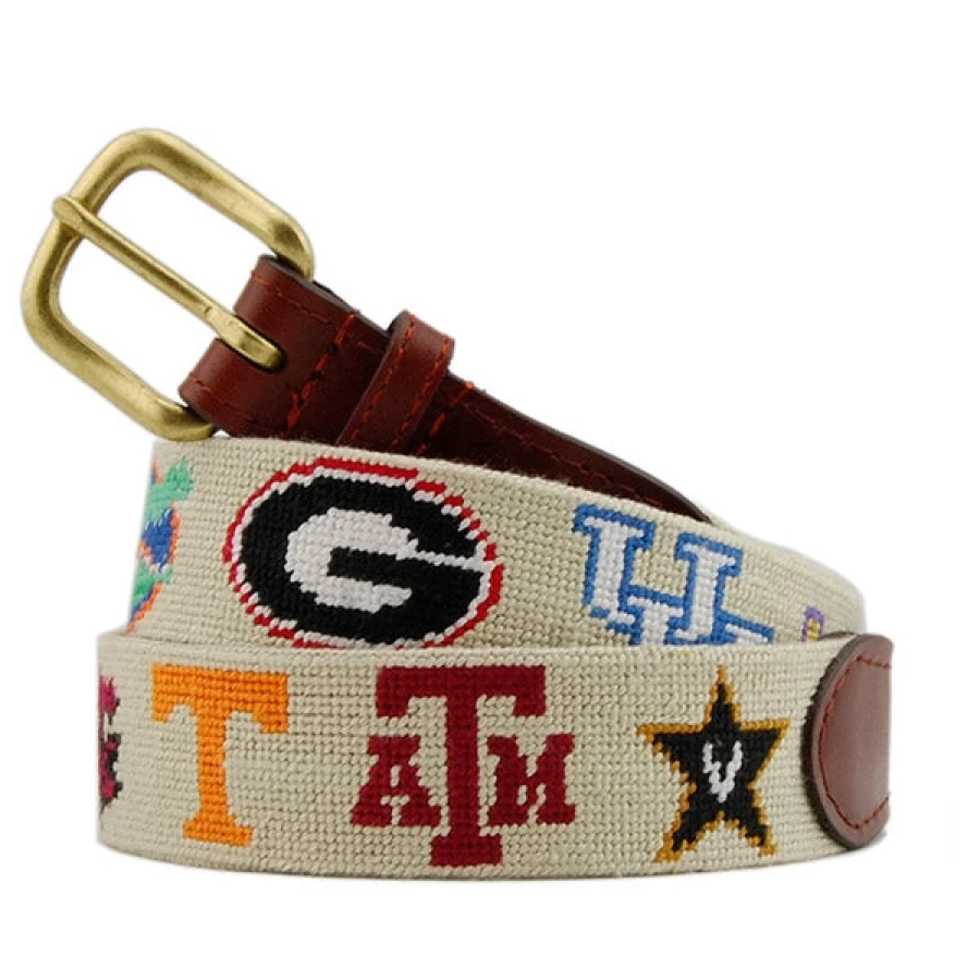 Smathers & Branson Collegiate Belt - Premium Embroidered Vintage Style for Men & Women