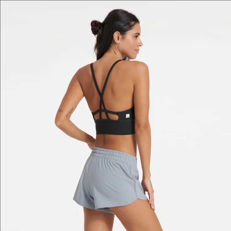 Vuori Women's Long Line Elevation Bra - High Support Workout Top for Yoga & Running