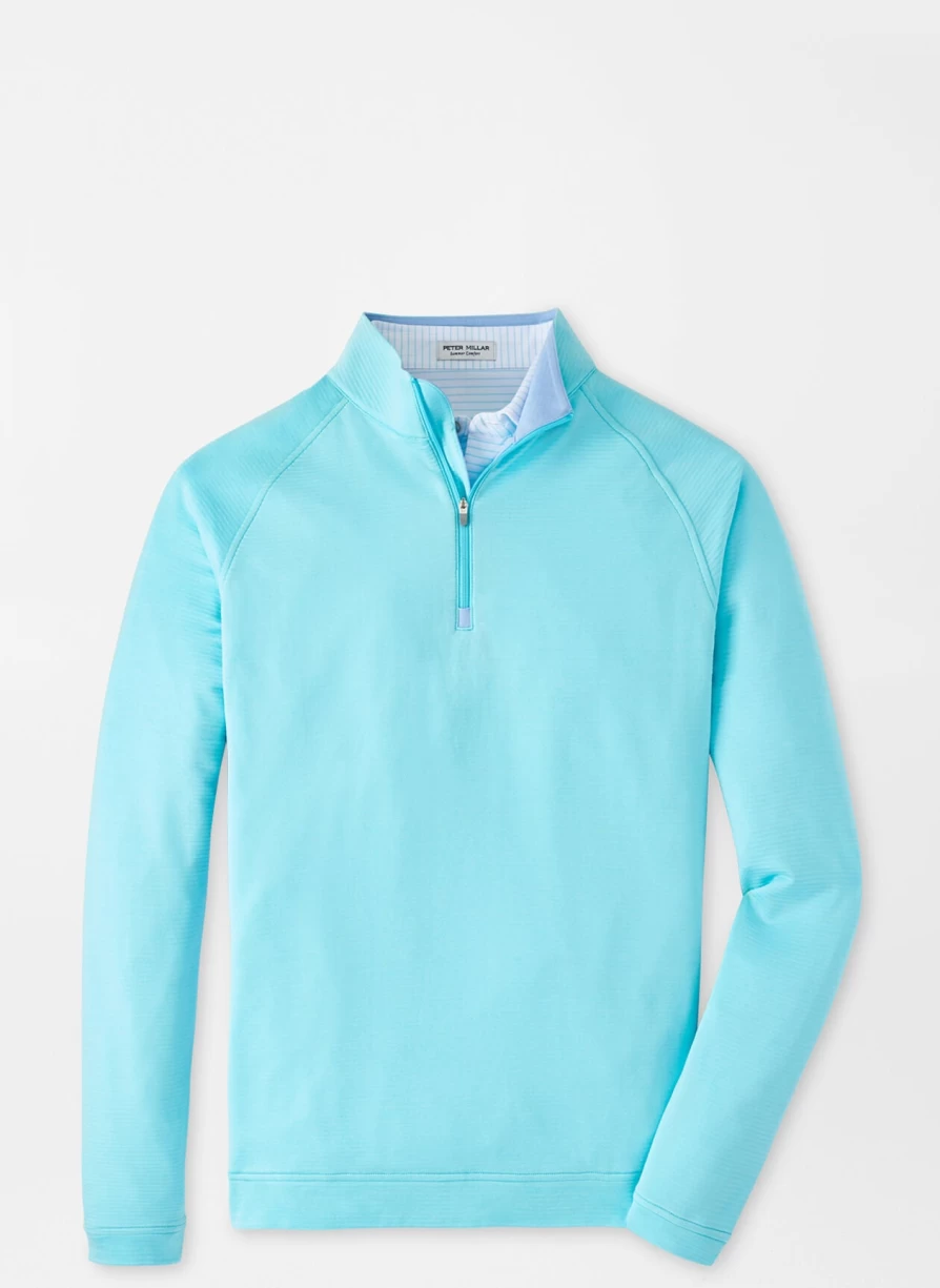 Peter Millar Beaumont Performance Quarter-Zip Pullover in Cabana Blue