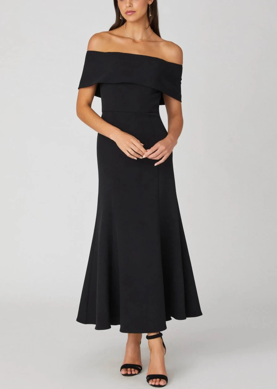 Shoshanna Ria Dress in Jet - Elegant Women's Cocktail Attire