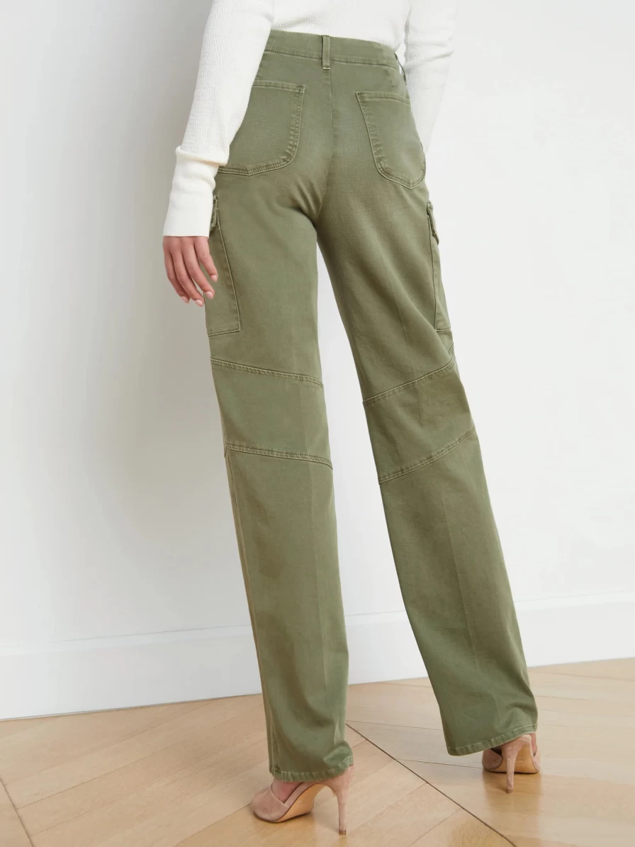L'Agence Brooklyn High Rise Utility Wide Leg Pants in Brigade - Stylish Women's Trousers