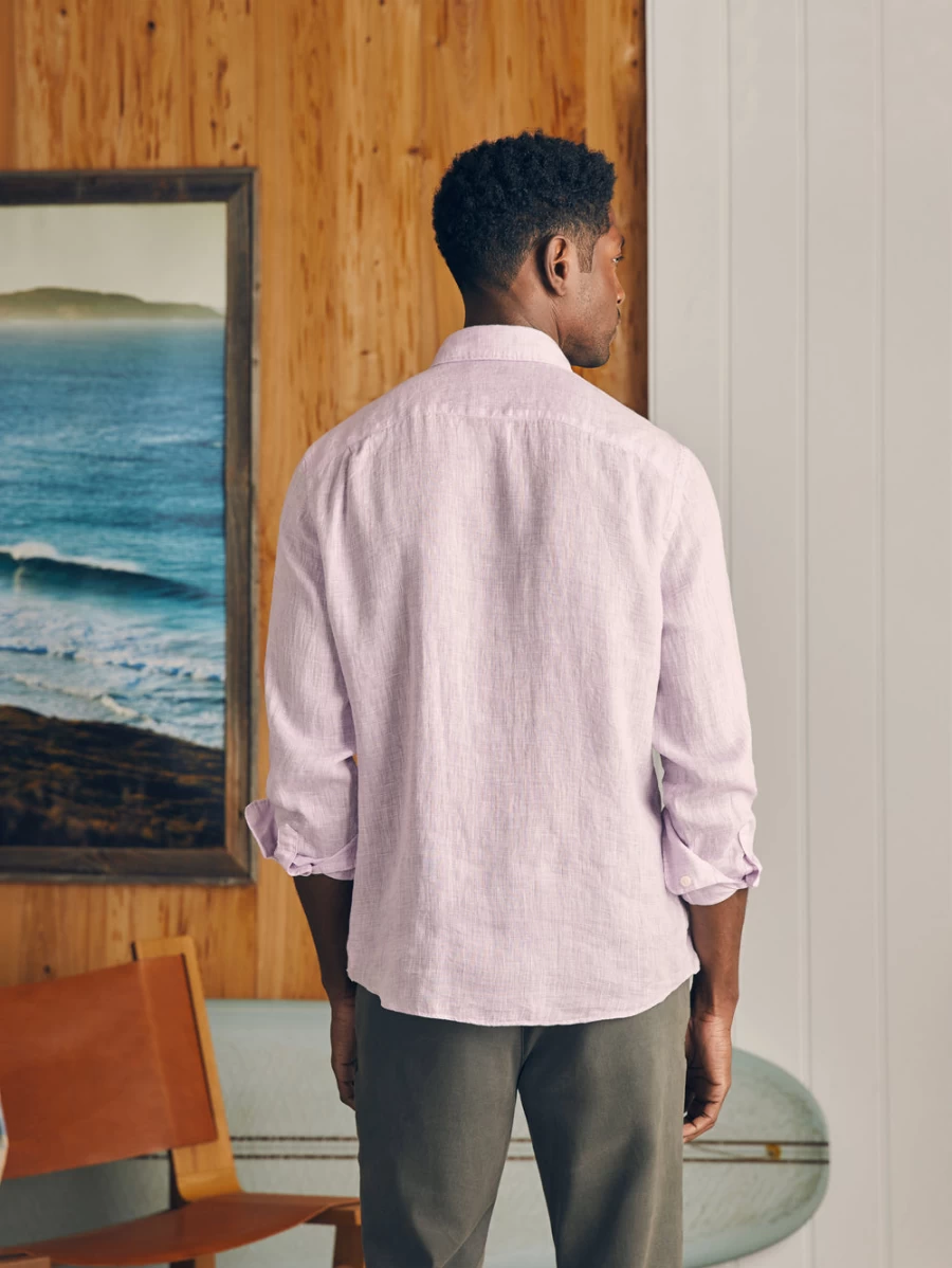 Faherty Men's Linen Laguna Shirt - Breathable Summer Casual Button-Up