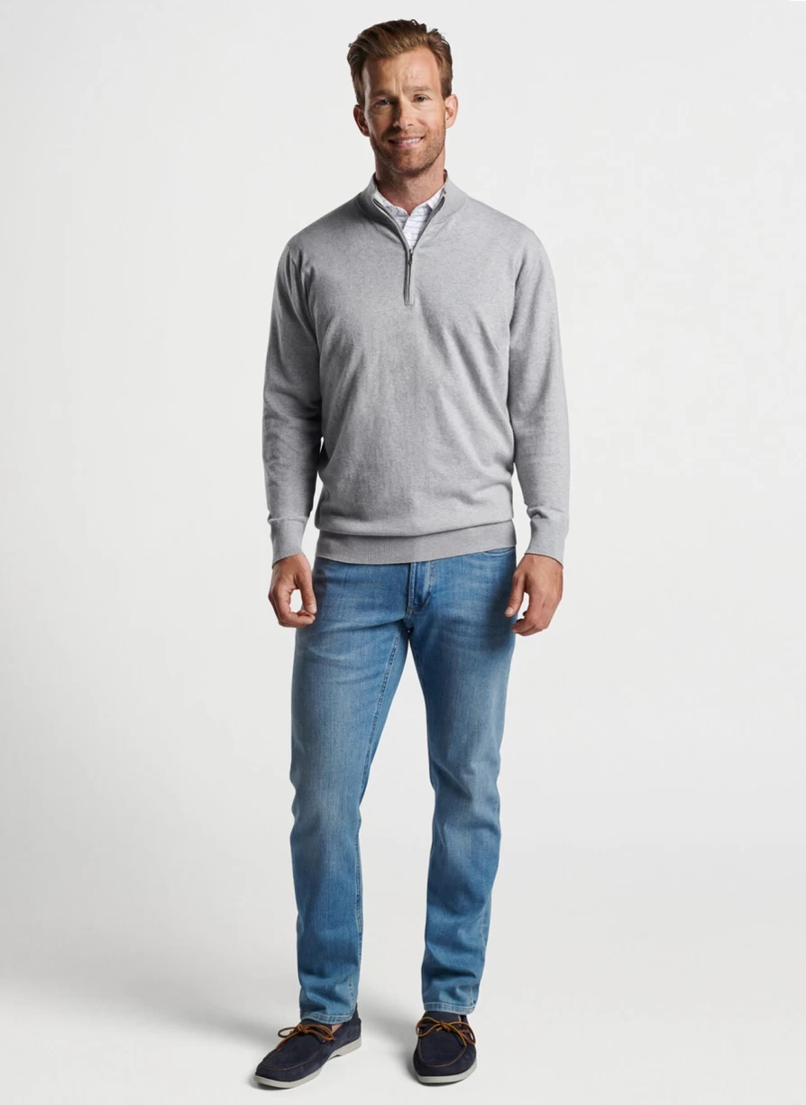 Peter Millar Whitaker Quarter-Zip Sweater for Men - Premium Cotton Blend Pullover