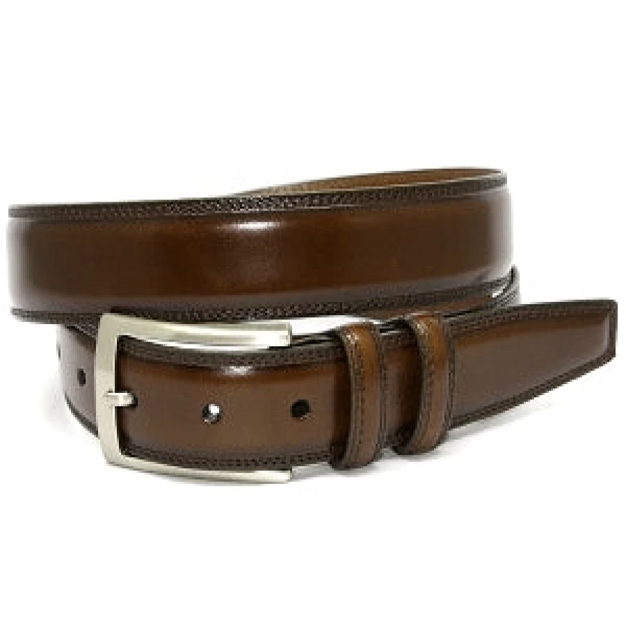 Torino Handcrafted Brown Italian Calfskin Leather Belt 35mm - Premium Stained Finish