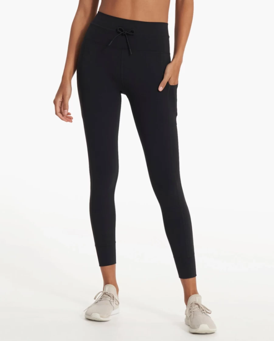 Vuori Women's Black Daily Pocket Leggings - High-Waisted Yoga Pants with Side Pockets